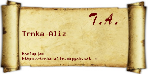 Trnka Aliz névjegykártya